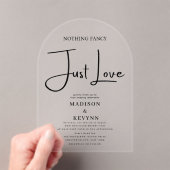 Niets Fancy Liefde Weddenschap Acryl Uitnodigingen (Insitu (Draagbaar))