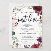 Niets Fancy Liefde Weddenschap Burgundy Floral Kaart (Voorkant)