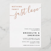 Niets Fancy Liefde Weddenschap Folie Uitnodiging (Voorkant)