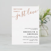 Niets Fancy Liefde Weddenschap Folie Uitnodiging (Staand Voorkant)
