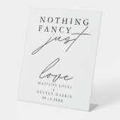 Niets Fancy Liefde Weddenschap Reclamebord Met Voetstuk (Voorkant)