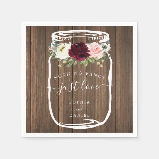Niets Fancy Liefde Weddenschap Servet (Voorkant)