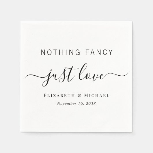 Niets Fancy Liefde Weddenschap Servet (Voorkant)