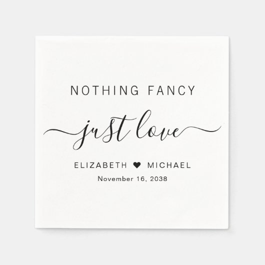 Niets Fancy Liefde Weddenschap Servet (Voorkant)
