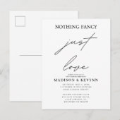 Niets Fancy Liefde Weddenschap Uitnodiging Briefkaart (Voorkant / Achterkant)