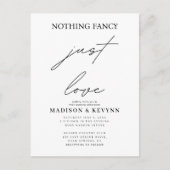 Niets Fancy Liefde Weddenschap Uitnodiging Briefkaart (Voorkant)