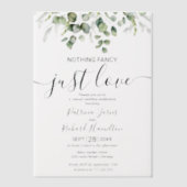 Niets Fancy Liefde Weddenschap Vellum Uitnodigingen (Voorkant)