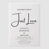 Niets Fancy Liefde Weddenschap Vellum Uitnodigingen (Voorkant)