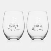 Niets Fancy Liefde Weddenschap Wijnglas Zonder Voet (Achterkant)