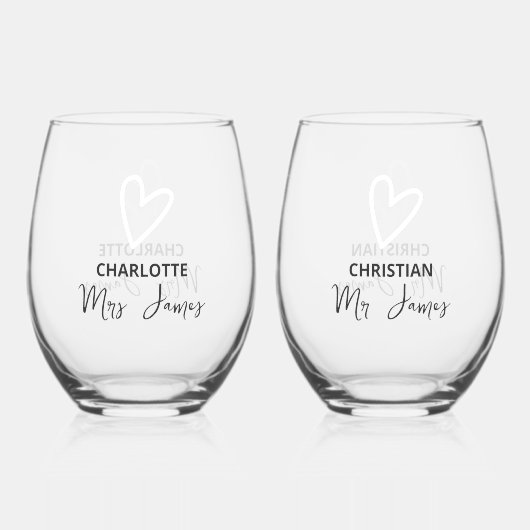 Niets Fancy Liefde Weddenschap Wijnglas Zonder Voet (Achterkant)