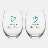 Niets Fancy Liefde Weddenschap Wijnglas Zonder Voet (Achterkant)