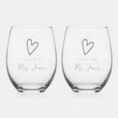 Niets Fancy Liefde Weddenschap Wijnglas Zonder Voet (Voorkant)