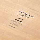 Niets Fancy, maar liefdesminimalistisch huwelijk Acryl Uitnodigingen (Laagn)