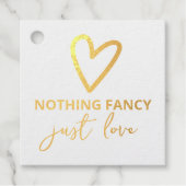 Niets Fancy, maar liefdesminimalistisch huwelijk Bedankjes Labels (Voorkant)