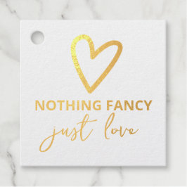 Niets Fancy, maar liefdesminimalistisch huwelijk Bedankjes Labels