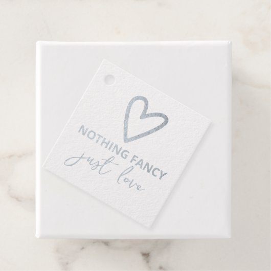 Niets Fancy, maar liefdesminimalistisch huwelijk Bedankjes Labels (Met doos)