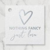 Niets Fancy, maar liefdesminimalistisch huwelijk Bedankjes Labels (Voorkant)