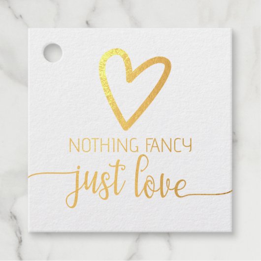 Niets Fancy, maar liefdesminimalistisch huwelijk Bedankjes Labels (Voorkant)