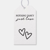 Niets Fancy, maar liefdesminimalistisch huwelijk Cadeaulabel (Voorkant)