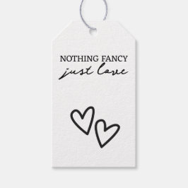 Niets Fancy, maar liefdesminimalistisch huwelijk Cadeaulabel