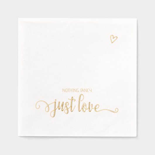 Niets Fancy, maar liefdesminimalistisch huwelijk Folie Servetten (Voorkant)