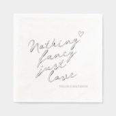 Niets Fancy, maar liefdesminimalistisch huwelijk Folie Servetten (Voorkant)
