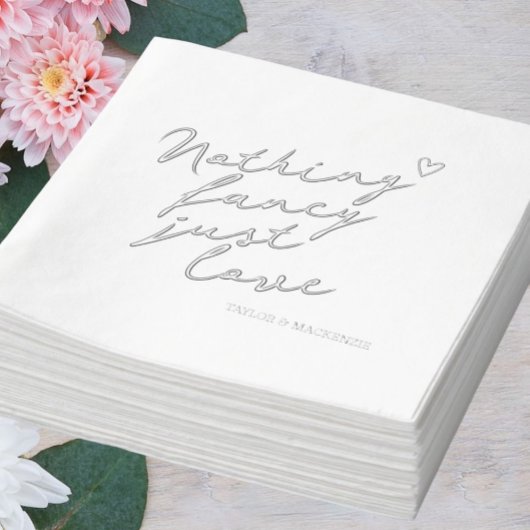 Niets Fancy, maar liefdesminimalistisch huwelijk Folie Servetten