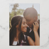 Niets Fancy, maar liefdesminimalistisch huwelijk Folie Uitnodiging (Achterkant)