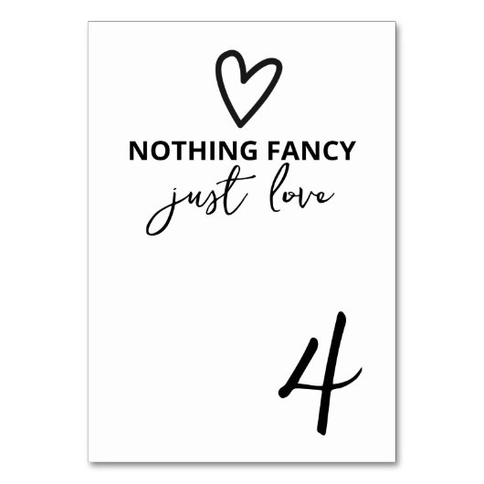 Niets Fancy, maar liefdesminimalistisch huwelijk Kaart (Achterkant)