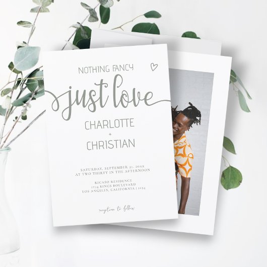 Niets Fancy, maar liefdesminimalistisch huwelijk Kaart