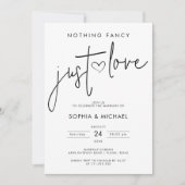 Niets Fancy, maar liefdesminimalistisch huwelijk Kaart (Voorkant)