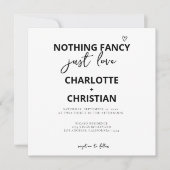 Niets Fancy, maar liefdesminimalistisch huwelijk Kaart (Voorkant)