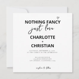 Niets Fancy, maar liefdesminimalistisch huwelijk Kaart