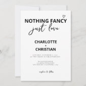 Niets Fancy, maar liefdesminimalistisch huwelijk Kaart (Voorkant)