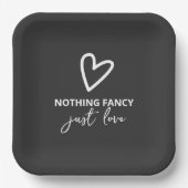 Niets Fancy, maar liefdesminimalistisch huwelijk Papieren Bordje (Voorkant)