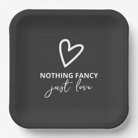 Niets Fancy, maar liefdesminimalistisch huwelijk Papieren Bordje (Voorkant)