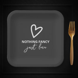 Niets Fancy, maar liefdesminimalistisch huwelijk Papieren Bordje