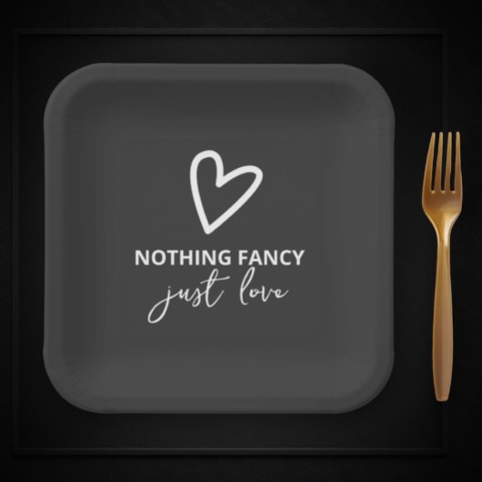 Niets Fancy, maar liefdesminimalistisch huwelijk Papieren Bordje