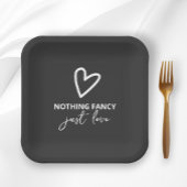 Niets Fancy, maar liefdesminimalistisch huwelijk Papieren Bordje