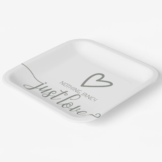 Niets Fancy, maar liefdesminimalistisch huwelijk Papieren Bordje (Gebogen)