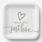 Niets Fancy, maar liefdesminimalistisch huwelijk Papieren Bordje (Voorkant)