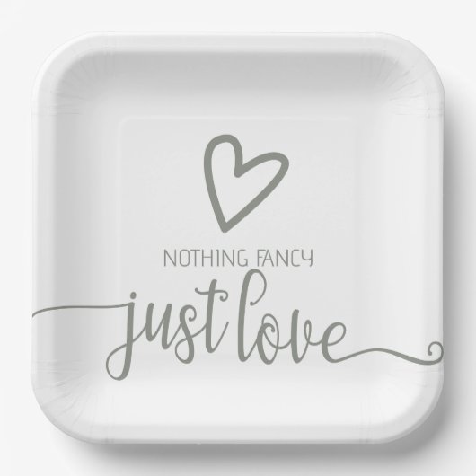 Niets Fancy, maar liefdesminimalistisch huwelijk Papieren Bordje (Voorkant)
