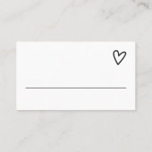 Niets Fancy, maar liefdesminimalistisch huwelijk Plaatskaartje (Achterkant)