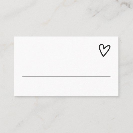 Niets Fancy, maar liefdesminimalistisch huwelijk Plaatskaartje (Voorkant)