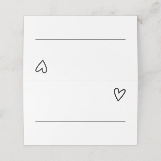 Niets Fancy, maar liefdesminimalistisch huwelijk Plaatskaartje (Buitenkant ongevouwen)