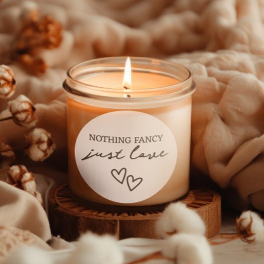 Niets Fancy, maar liefdesminimalistisch huwelijk Ronde Sticker