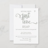 Niets Fancy, maar liefdesminimalistisch huwelijk RSVP Kaartje (Voorkant)
