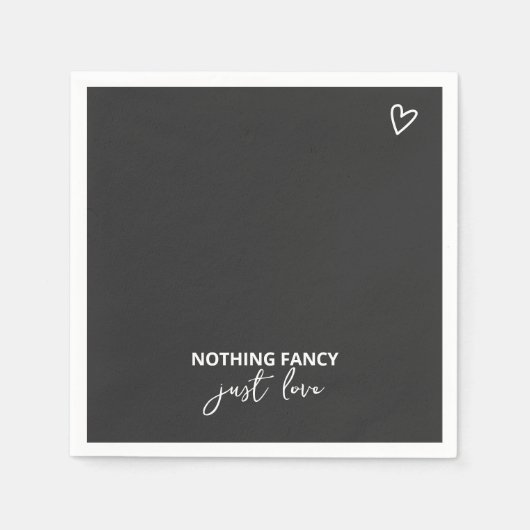 Niets Fancy, maar liefdesminimalistisch huwelijk Servet (Voorkant)