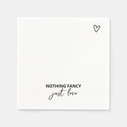 Niets Fancy, maar liefdesminimalistisch huwelijk Servet (Voorkant)