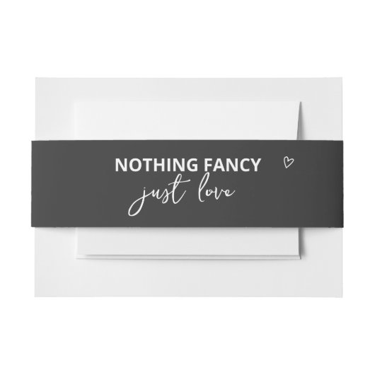 Niets Fancy, maar liefdesminimalistisch huwelijk Uitnodigingen Wikkel (Voorkant Voorbeeld)